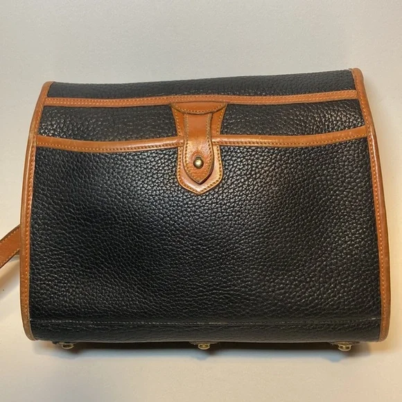 Vintage Dooney & Bourke All Weather Leather Essex Handbag USA pebbled black - Picture 2 of 14